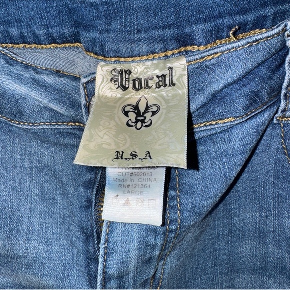 Vocal Distressed Pearl Embellished Skinny Jeans - Picture 3 of 8